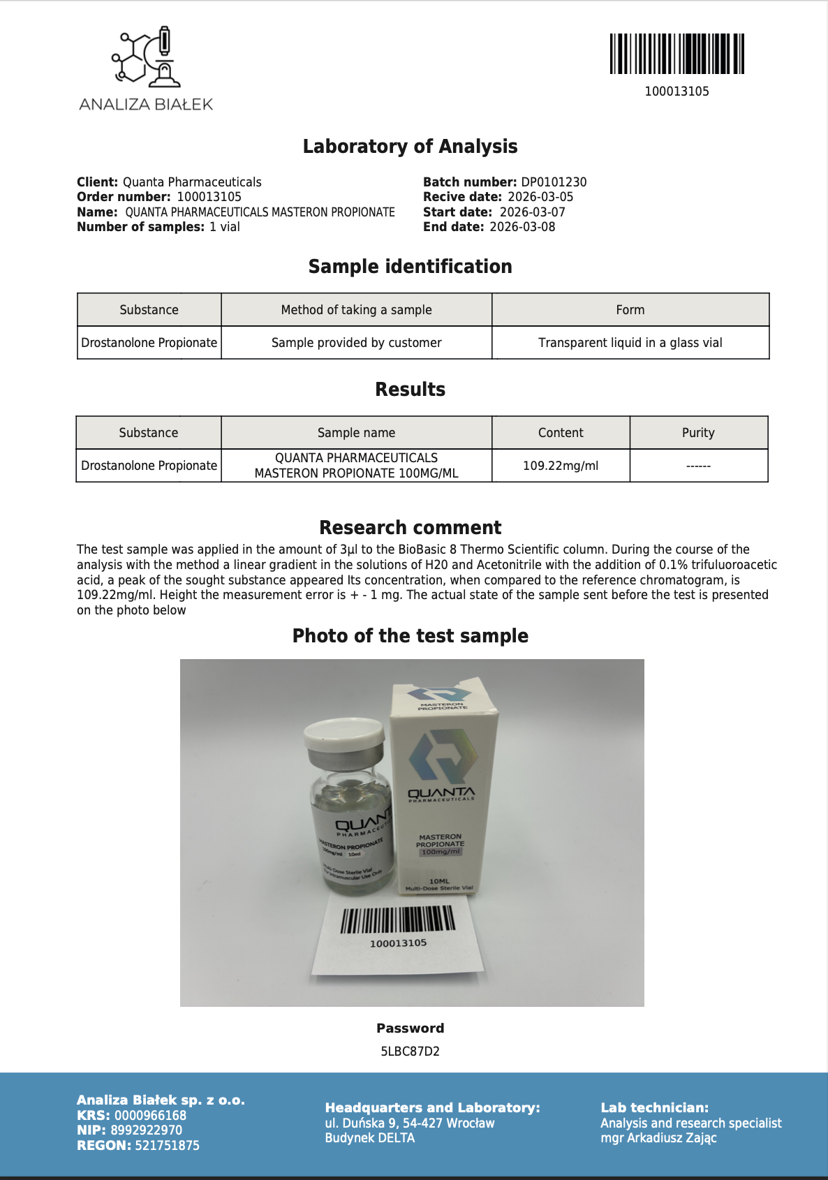 Quanta Pharma Masteron Propionate - Image 2