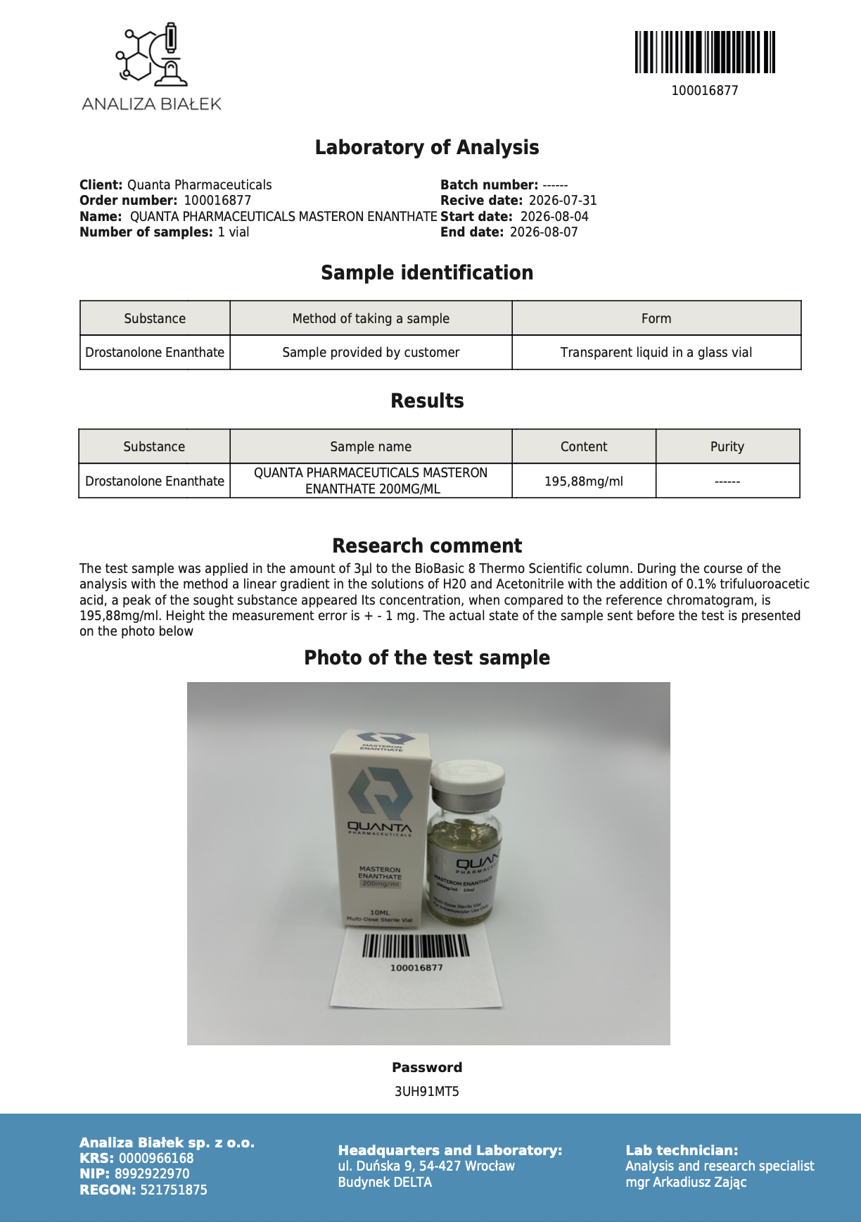 Quanta Pharma Masteron Enanthate - Image 2