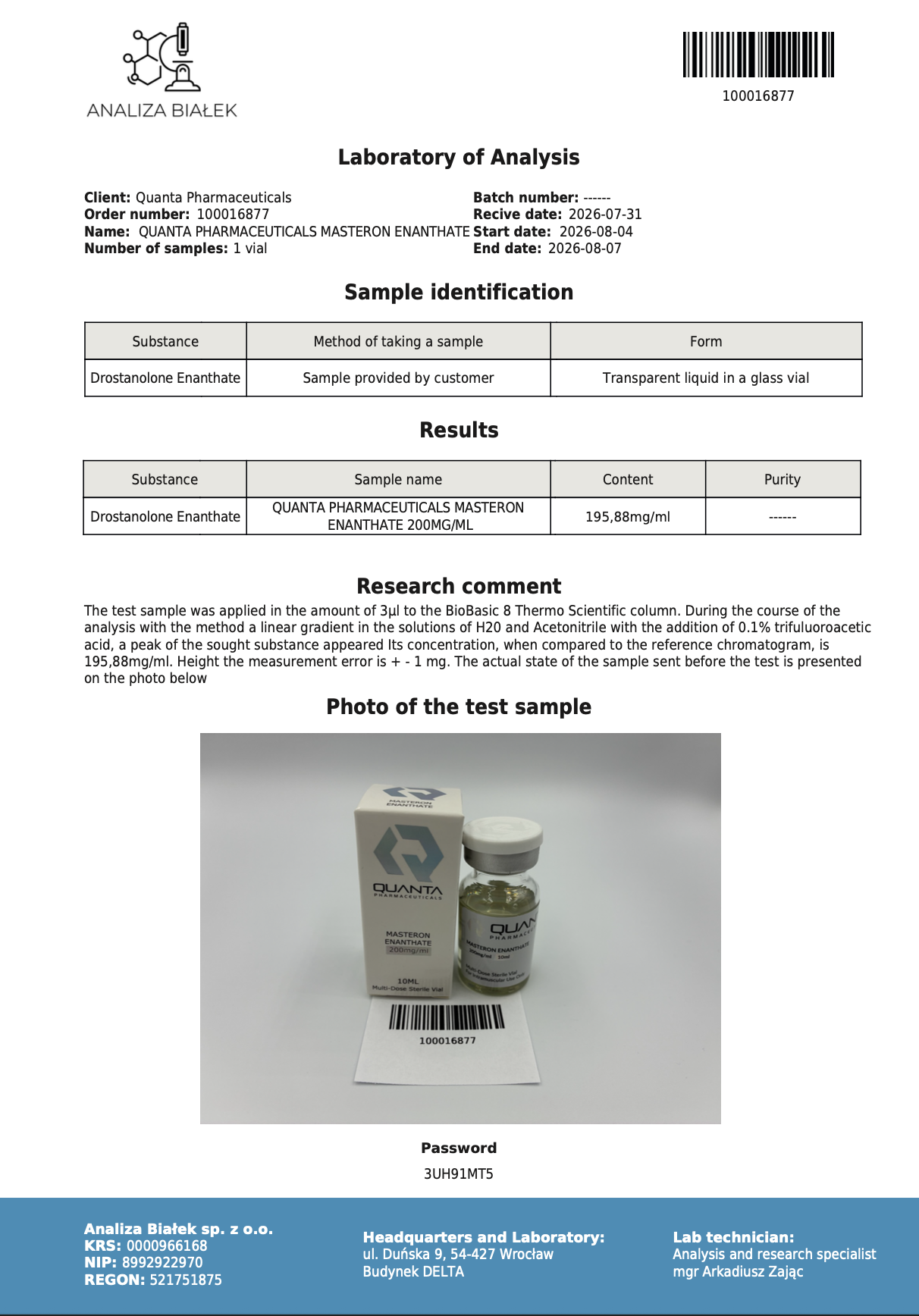 Quanta Pharma Masteron Enanthate - Image 3