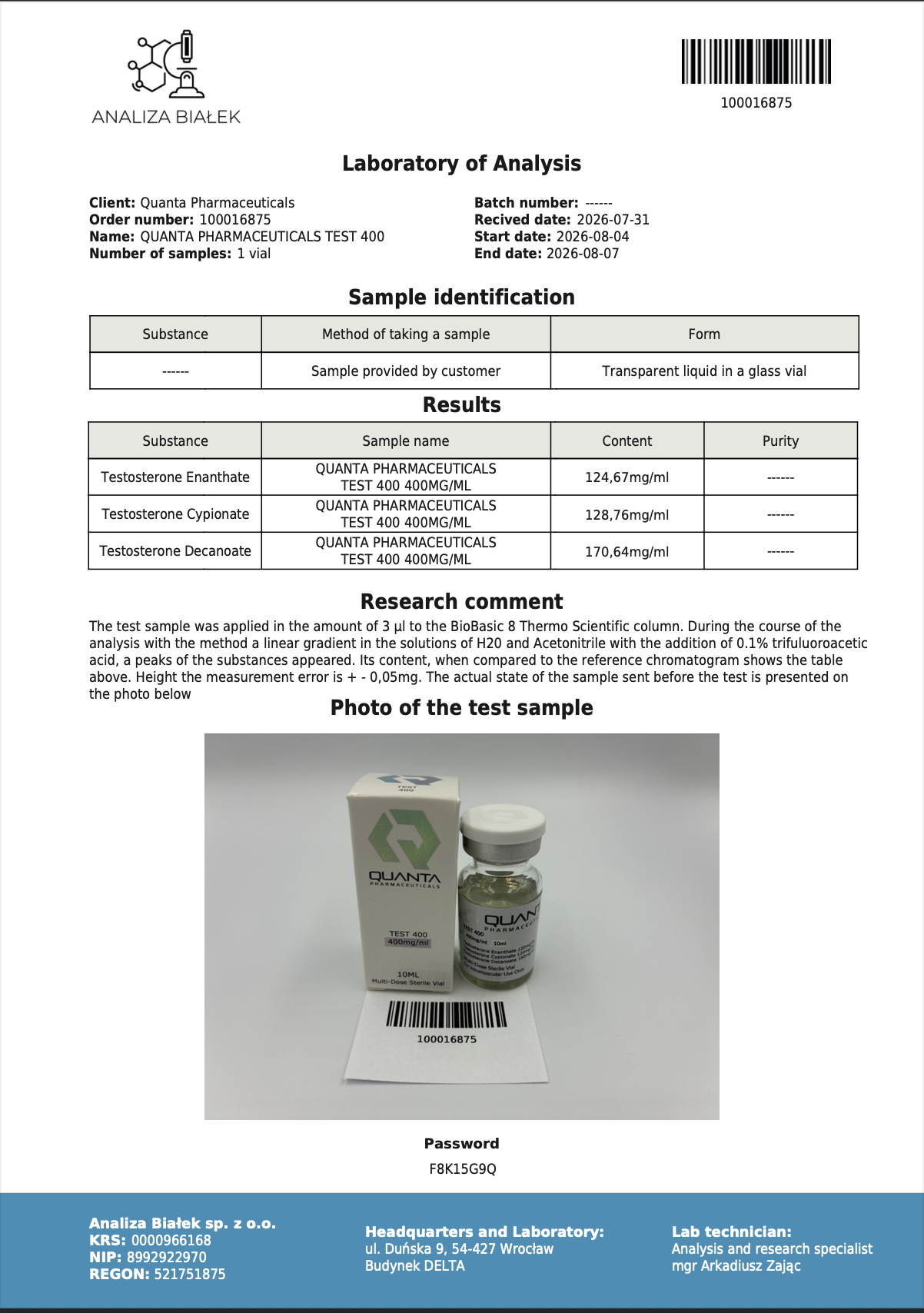 Quanta Pharma Test 400 - Image 2