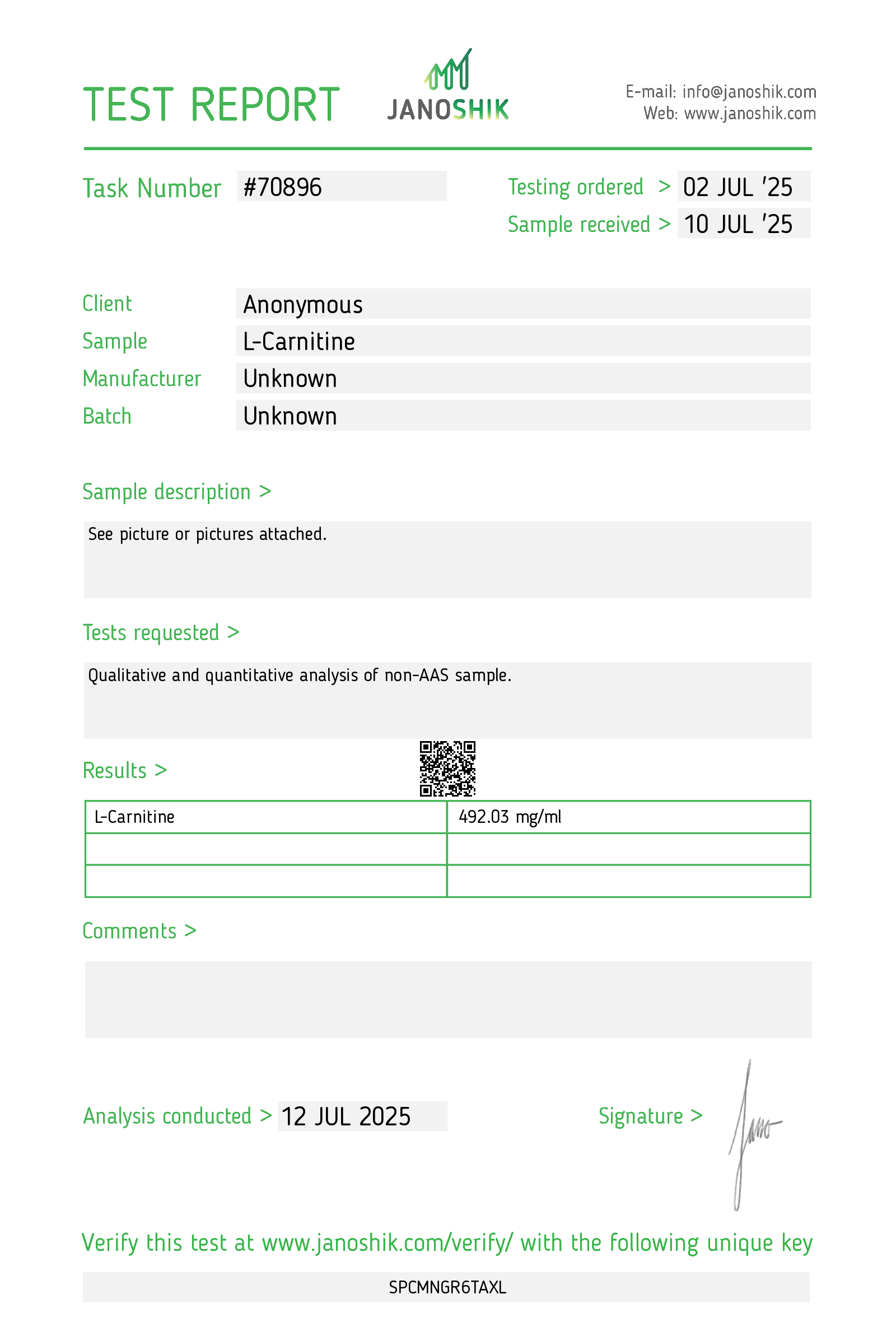 Quanta Pharma L Carnitine 30ml - Image 2
